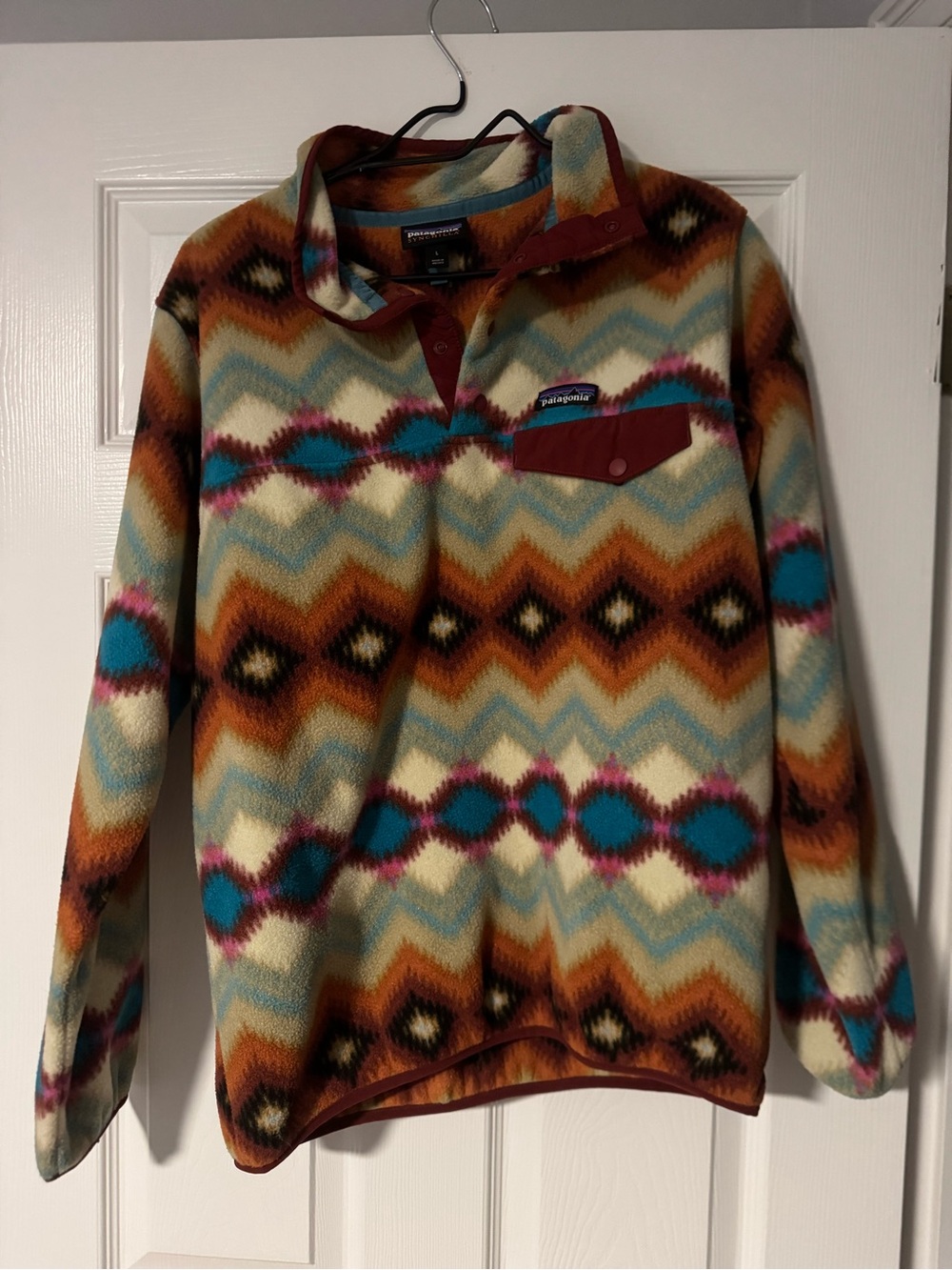 Patagonia Multicolor Patterned Snap-T Pullover - Turquoise, Rust & Cream